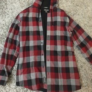 Eddie Bauer Hooded Flannel Jacket